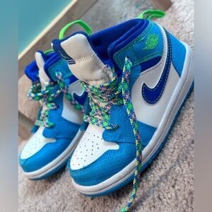 Jordan Toddler's 1 Mid SE Dk Powder Blue/Racer Blue